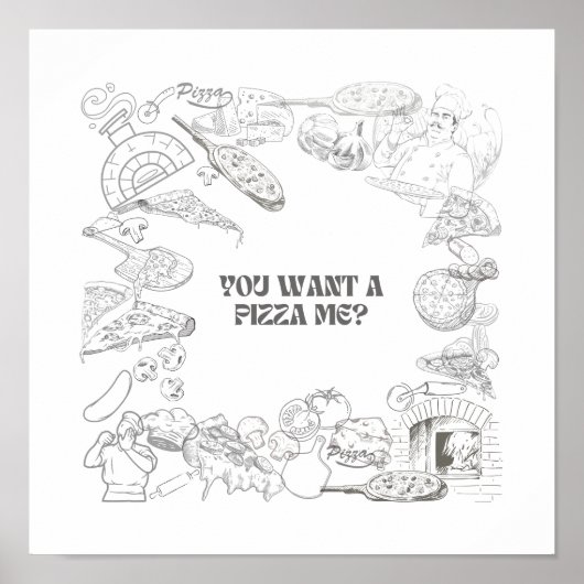 ピザを食べたい？ウォールアート ポスター (正面)