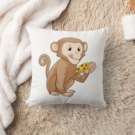ピザを食べたサル クッション (ブランケット)