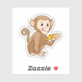 ピザを食べたサル シール (シート)