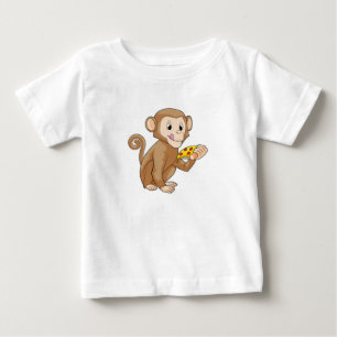 ピザを食べたサル ベビーTシャツ