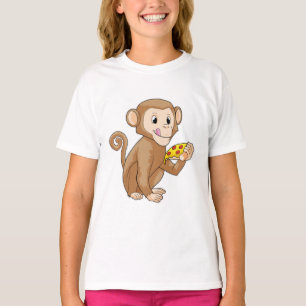 ピザを食べたサル Tシャツ