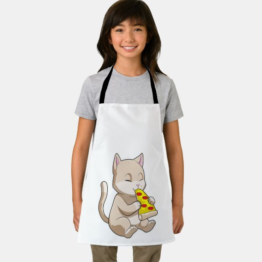 ピザを食べた猫 エプロン (インサイチュ)