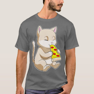 ピザを食べた猫 Tシャツ