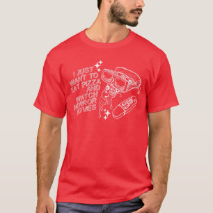ピザを食べてホラー映画を見たいだけ Hal Tシャツ