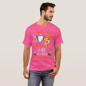 ピザを食べてホラー映画を見るのが好き Tシャツ (正面フル)
