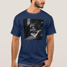 ピザを食べるクールなアライグマ Tシャツ