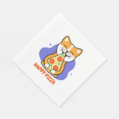 ピザを食べるネコ スタンダードランチョンナプキン (角)