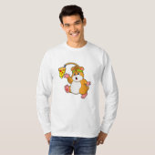 ピザを食べるハムスター Tシャツ (正面フル)