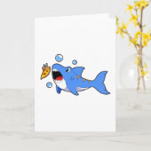 ピザを餌にしたサメ カード (黄色い花)