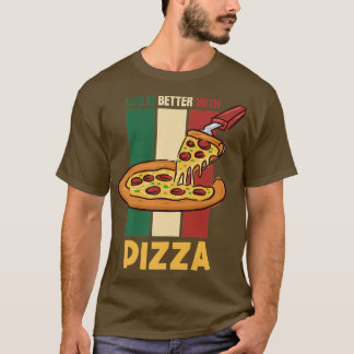 ピザアイロニックことわざ食イタリアン品ピザCとの生活 Tシャツ