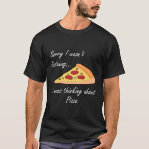ピザアイロ考えるニックことわざピザ食べ物について Tシャツ