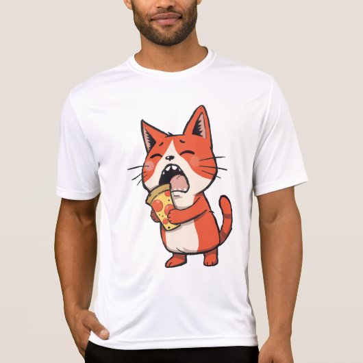 ピザアタックキャット – オレンジ子猫 Tシャツ (正面)
