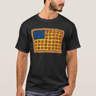 ピザアメリカ国旗7月おもしろい食ボーイズGi Tシャツ