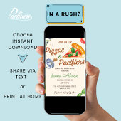 ピザアンドパシファイヤーベビーシャワー招待状 招待状