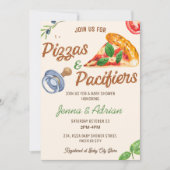 ピザアンドパシファイヤーベビーシャワー招待状 招待状 (正面)