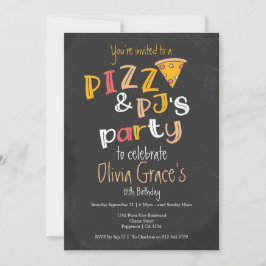 ピザアンドパジャマパーティー 招待状