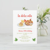 ピザアンドパスタパーティー誕生日イタリアンディナー 招待状 (スタンド正面)