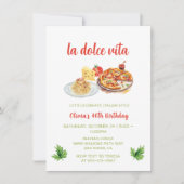 ピザアンドパスタパーティー誕生日イタリアンディナー 招待状 (正面)