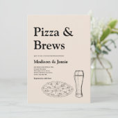 ピザアンドブレウズビールカップルカジュアルズブライダルシャワー 招待状 (スタンド正面)
