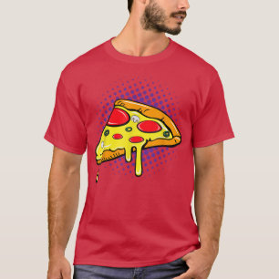 ピザアーポップ・アートのト80s 90s 80s 90sテーマヴィンテージパーティー tシャツ