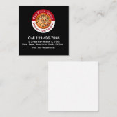 ピザイタリアンなレストランのユニークなデザイン スクエア名刺 (正面/裏面)