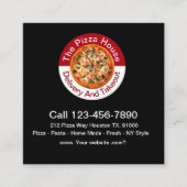 ピザイタリアンなレストランのユニークなデザイン スクエア名刺 (正面)