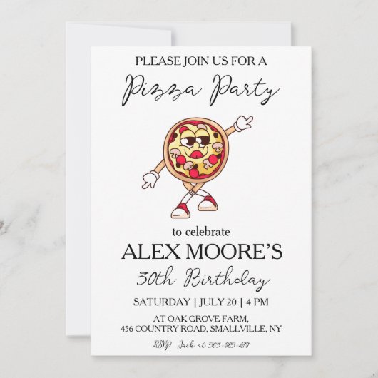 ピザイタリアンパーティの招待状 招待状 (正面)