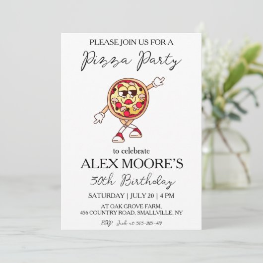 ピザイタリアンパーティの招待状 招待状 (スタンド正面)