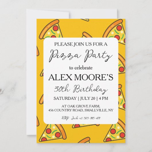 ピザイタリアンパーティの招待状 招待状 (正面)