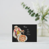 ピザイタリアンパーティーキッチン、ピザ屋、黒い赤 名刺 (スタンド正面)