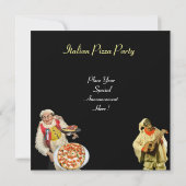 ピザイタリアンパーティー、レストランレッドブラック 招待状 (裏面)