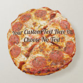 ピザイタリアンフードペパローニチーズ |カスタム文字 ラウンドクッション (裏面)