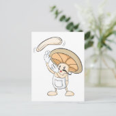 ピザイタリアン生地をトッピングしたキノコのシェフ ポストカード (スタンド正面)