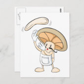 ピザイタリアン生地をトッピングしたキノコのシェフ ポストカード (正面/裏面)