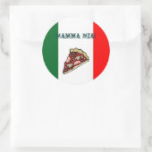 ピザイタリア国旗のシール ラウンドシール (バッグ)