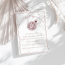 ピザエレガントとワインの誕生日の招待状