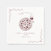 ピザエレガントとワインの誕生日 スタンダードカクテルナプキン (正面)