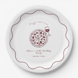 ピザエレガントとワインの誕生日 ペーパープレート