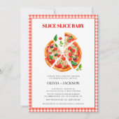 ピザカジュアルモダンパーティー結婚のカップルのシャワー 招待状 (正面)