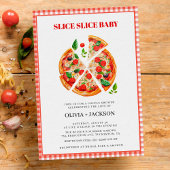 ピザカジュアルモダンパーティー結婚のカップルのシャワー 招待状