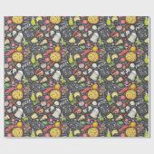 ピザカッコいいタイルパーティーパターン ラッピングペーパー (フラット)