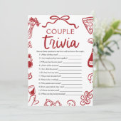 ピザカップルイタリアントリビアブライダルシャワーゲーム 招待状 (スタンド正面)