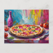 ピザカラフルモダン抽象芸術 ポストカード (正面)