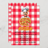 ピザキッズバースデーパーティー 招待状 (正面/裏面)