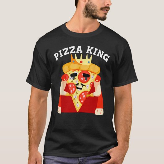 ピザキングおもしろいギフトクールピザ愛好家キッズメンズ Tシャツ (正面)