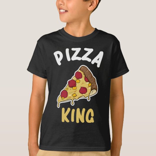 ピザキングおもしろい恋人ギフト Tシャツ (正面)