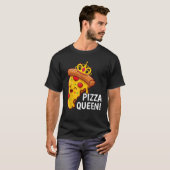 ピザクイーンキュートなピザ愛好家ジャンクフードおもしろい分隊 Tシャツ (正面フル)