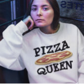 ピザクイーンレディおもしろいズTシャツ スウェットシャツ