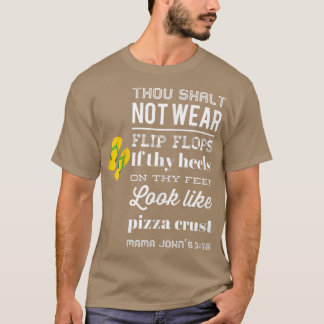 ピザクラストユーモアビーチサンダルヒール男性女性Tshir Tシャツ
