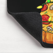 ピザクリスマスツリーのライトおもしろい少年の子供のクリスマス マウスパッド (コーナー)